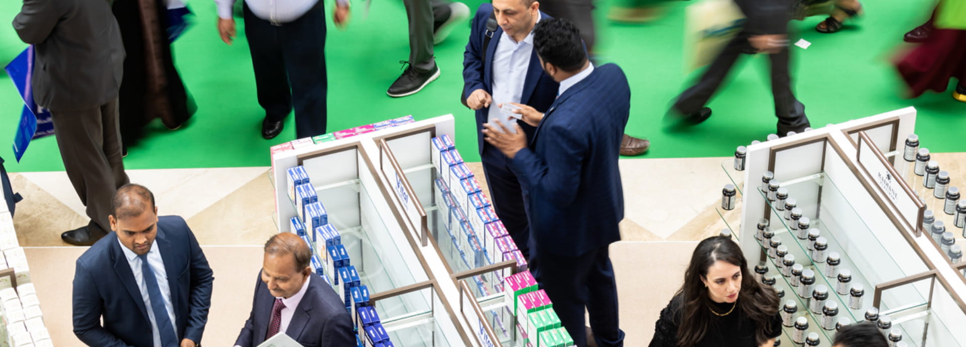 Exhibitors engaging in trade at WHX events