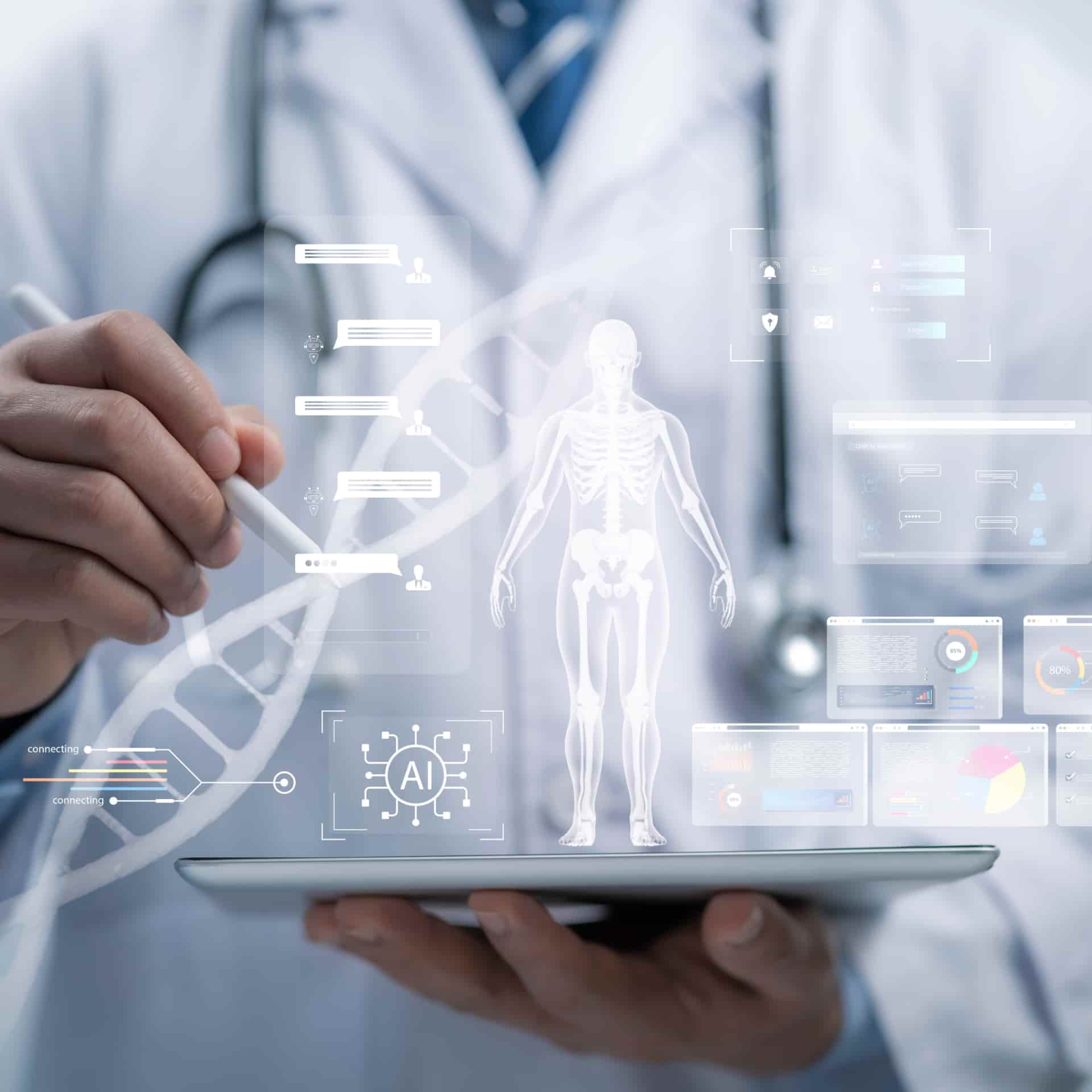 Doctor using a tablet.