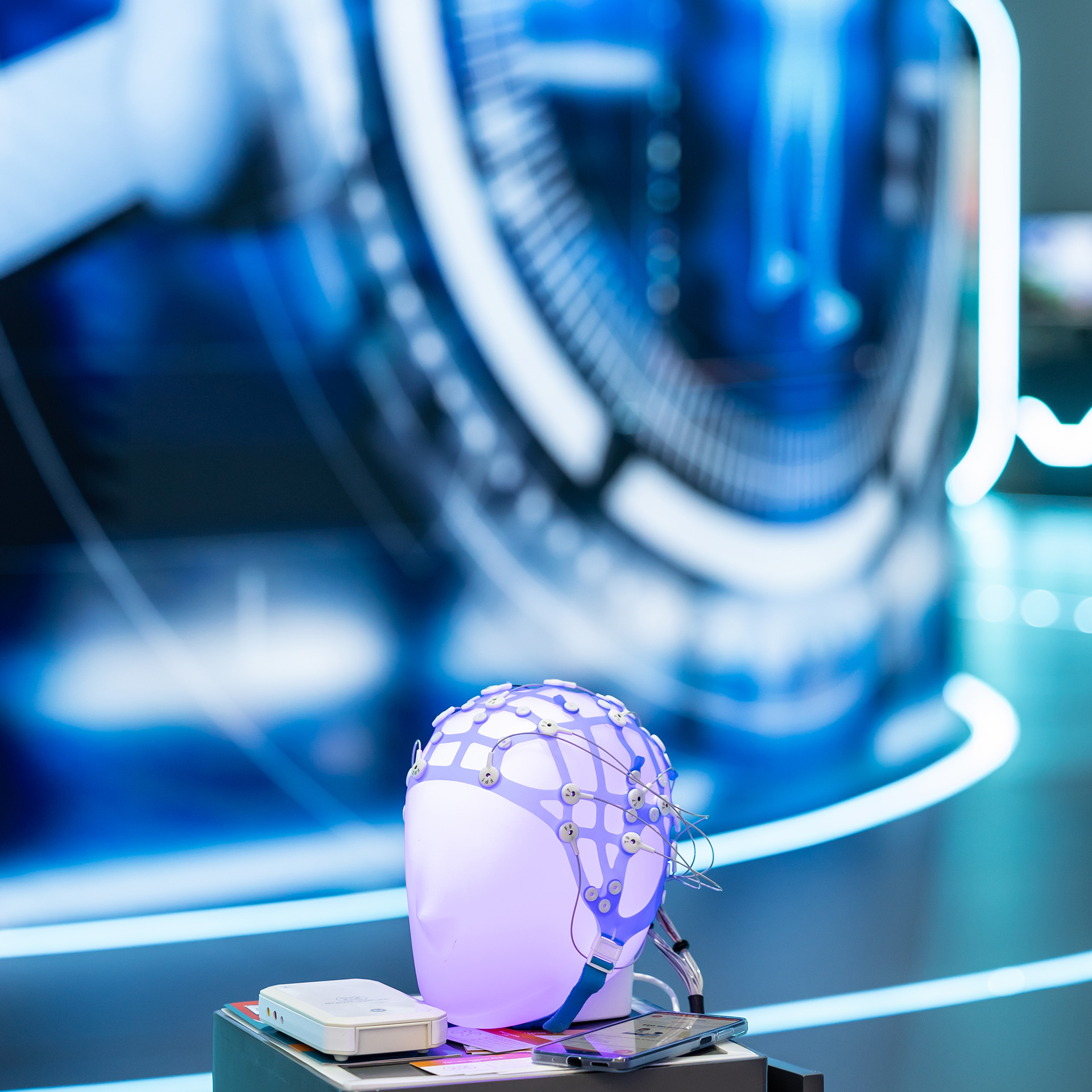 Brain activity haedband on display at WHX Dubai