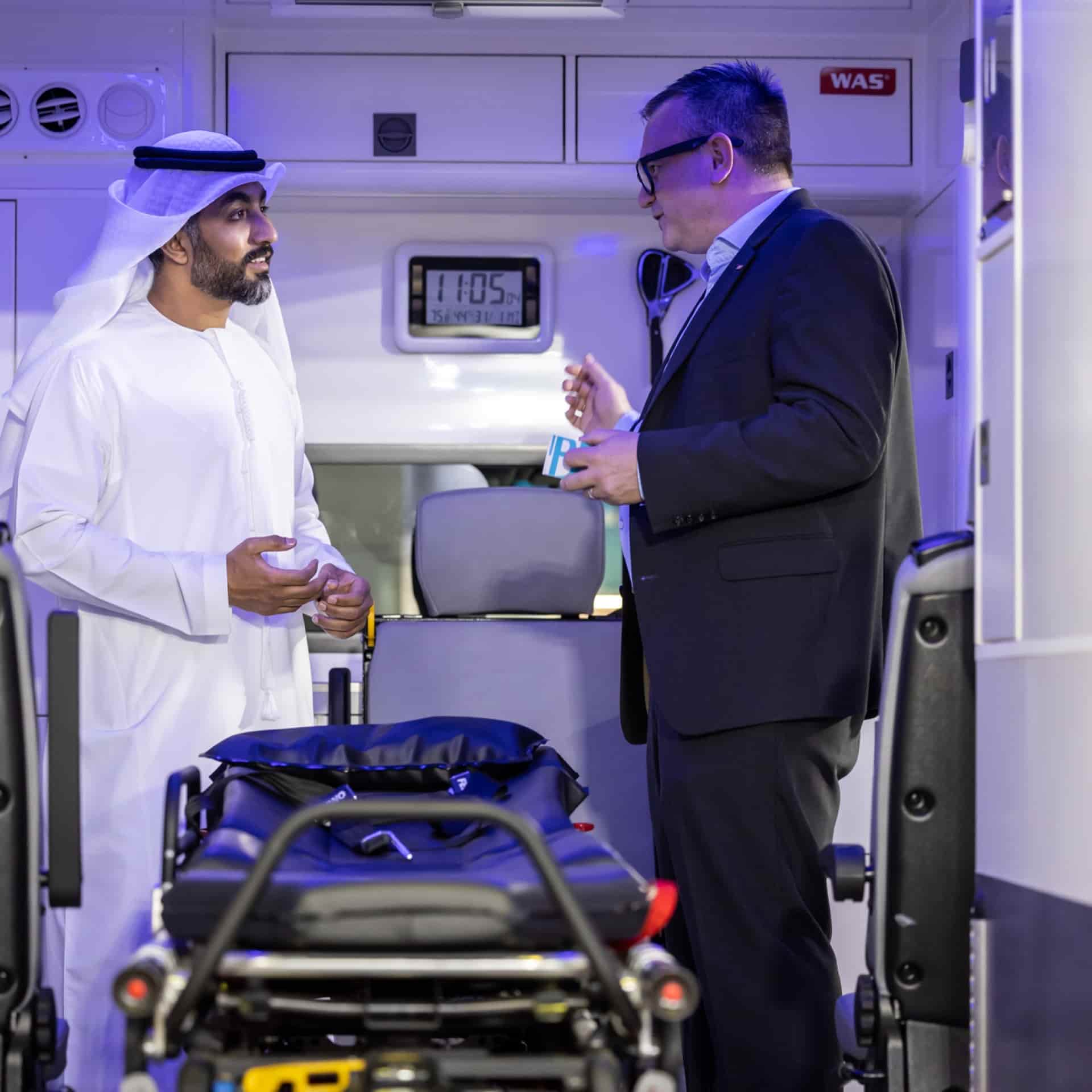  An image of two businessmen in conversation