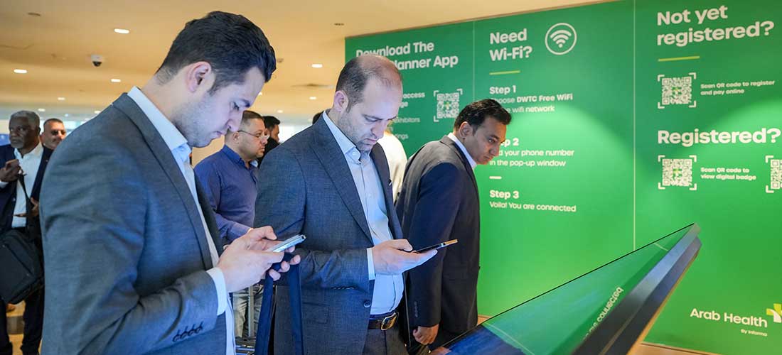 Attendees accessing WHX Events app on mobile
