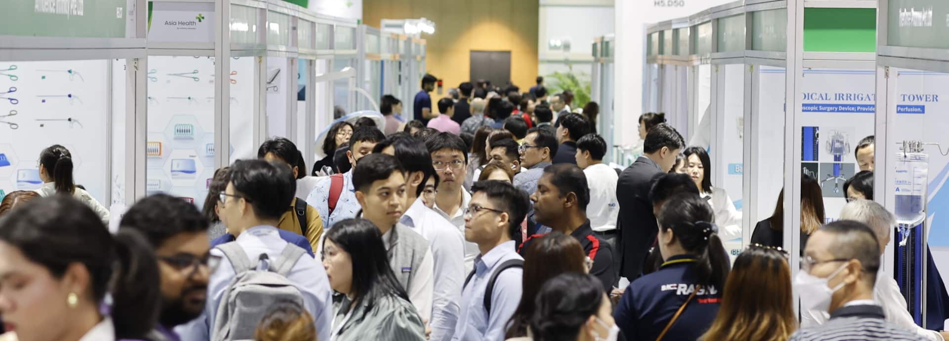 Crowd browsing the stands at World Health Expo Kuala Lumpur