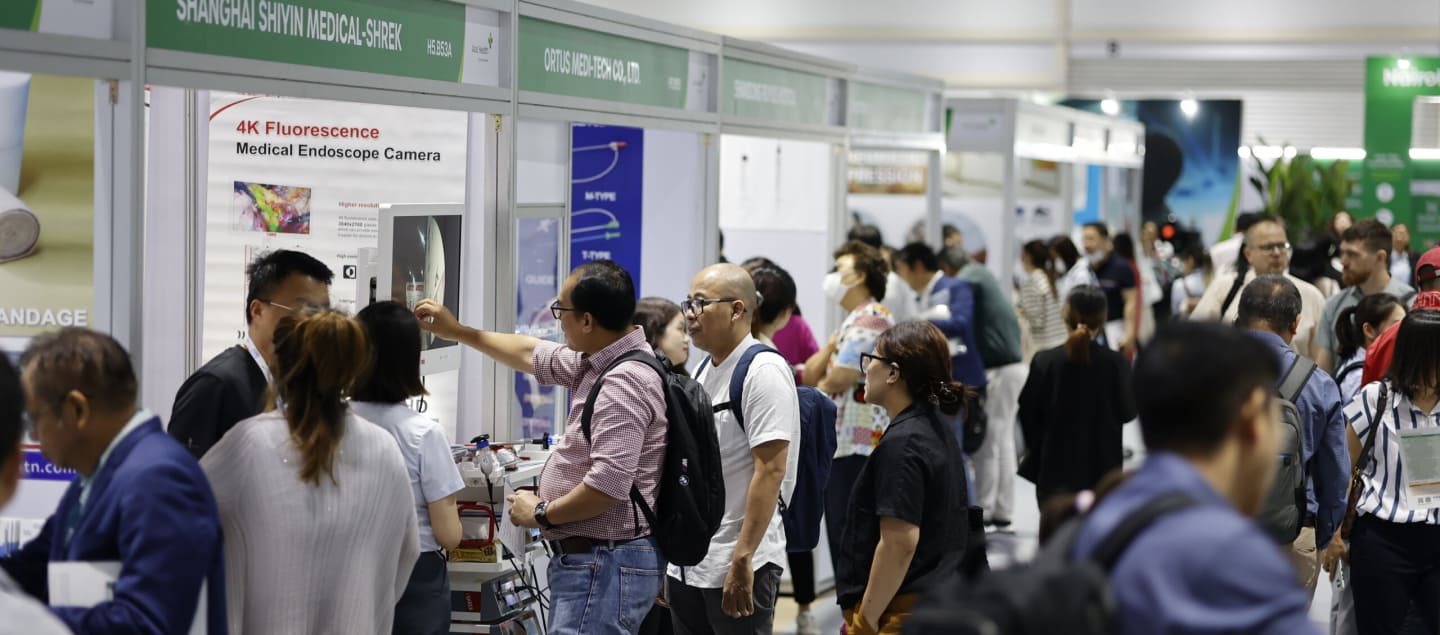 Crowd browsing the stands at World Health Expo Kuala Lumpur