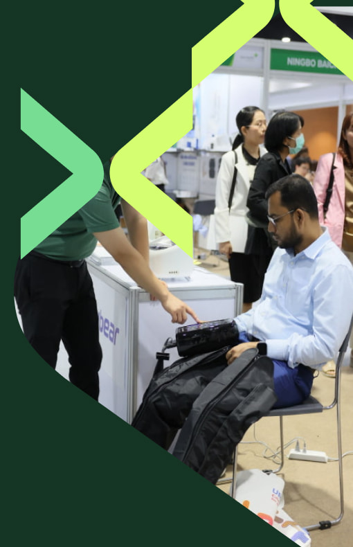 Delegate wearing a medical device at World Health Expo Kuala Lumpur