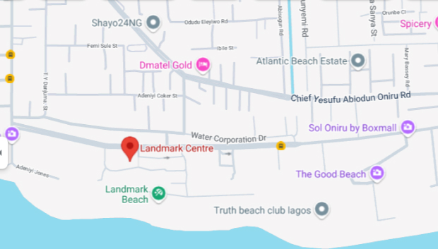WHX Lagos Venue map Landmark Centre Lagos Nigeria