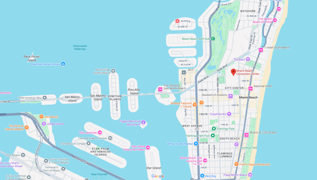 Map of Miami Beach Convention Center