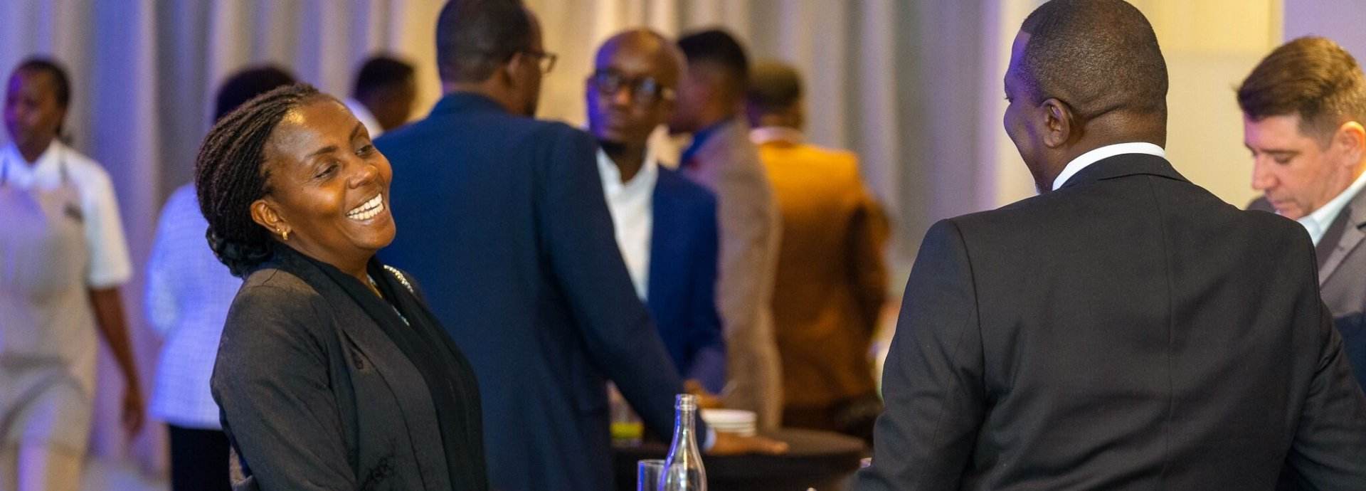   World Health Expo Nairobi attendees networking.