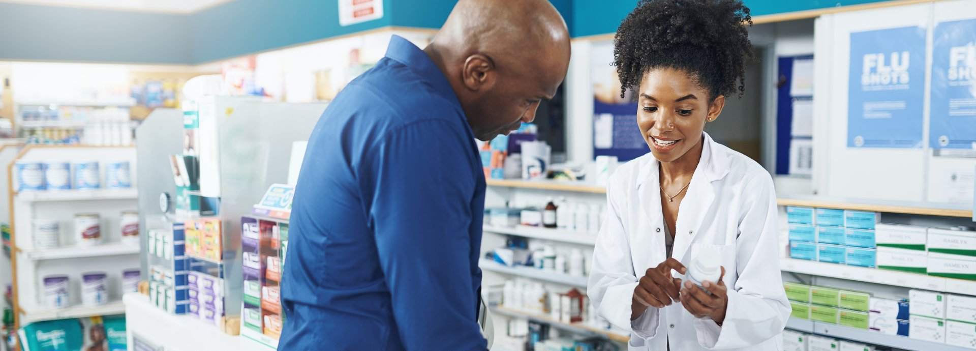 Pharmacist and customer
