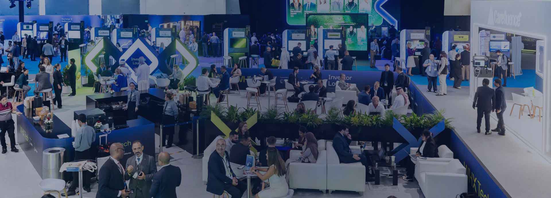 People networking at WHX Tech