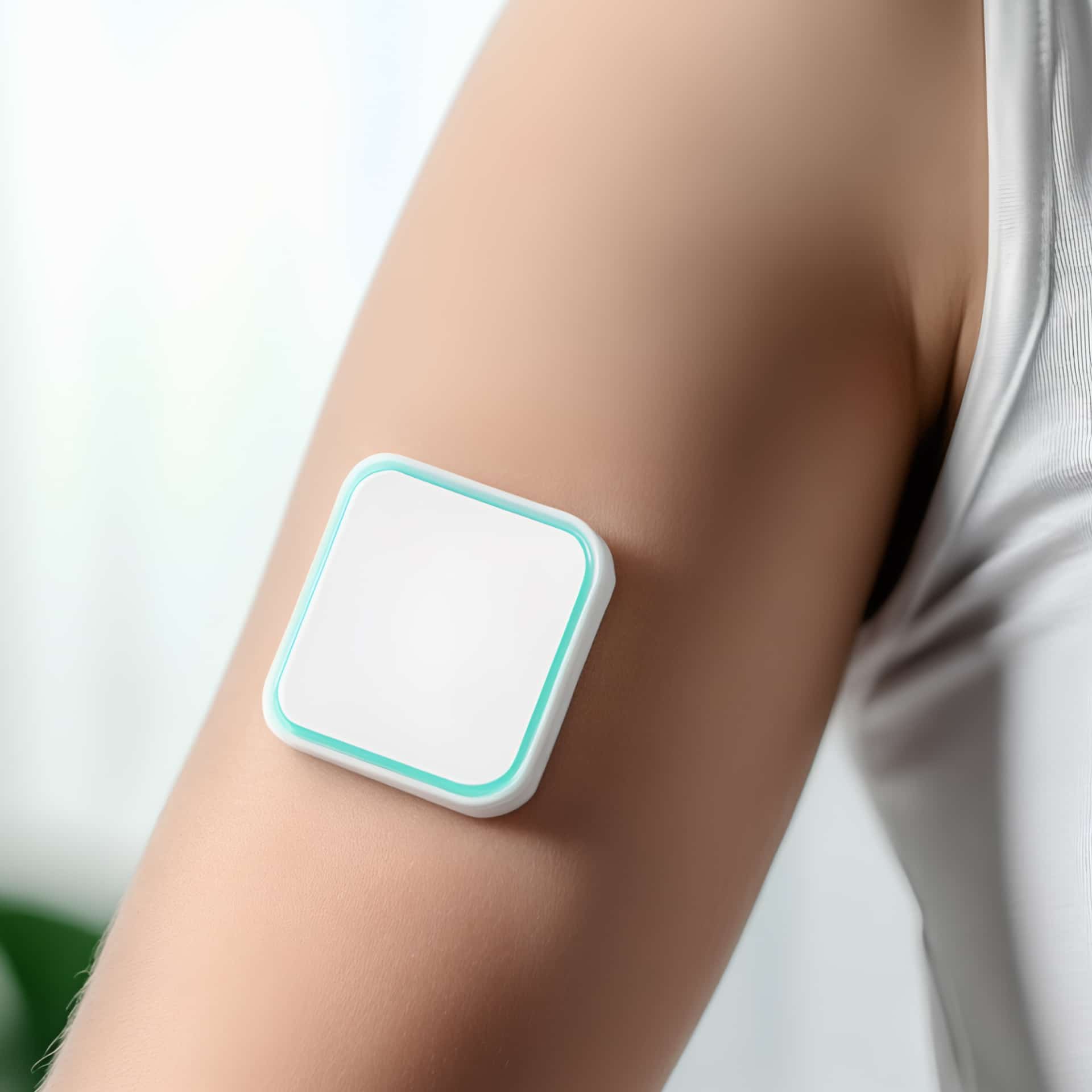 Arm with a biosensor patch