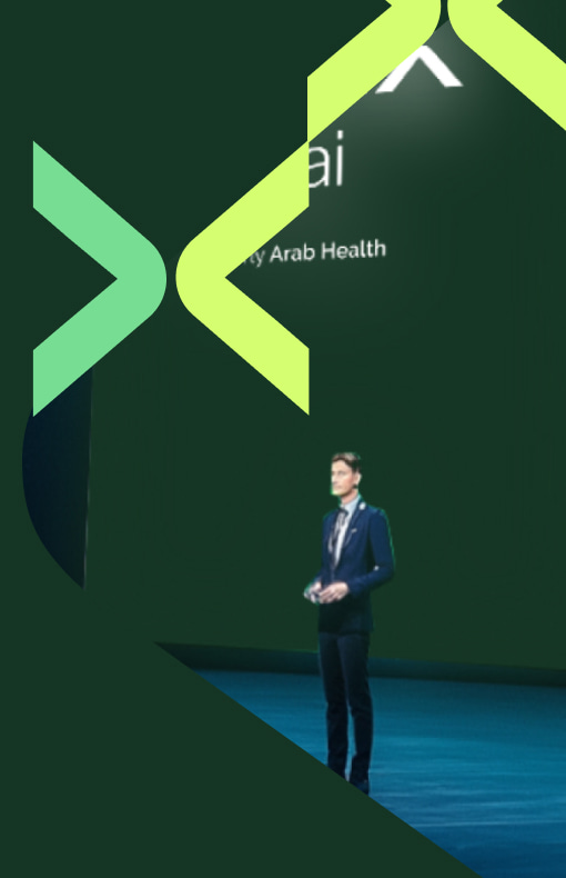 Speaker on stage at WHX Tech