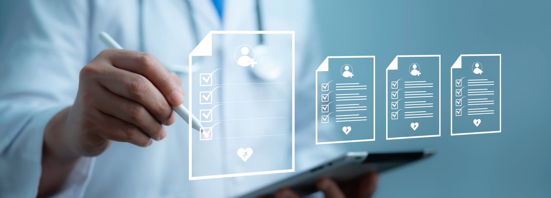  Doctor using a digital screen