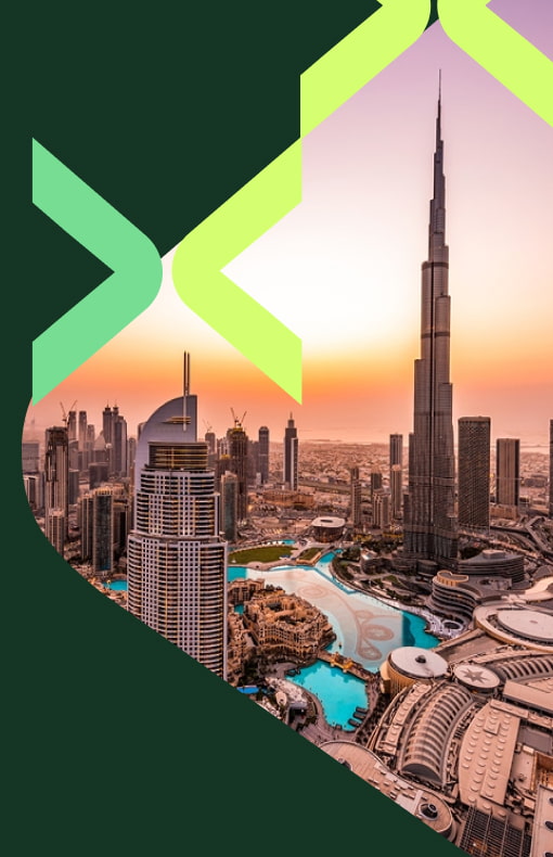 Downtown Dubai at sunset