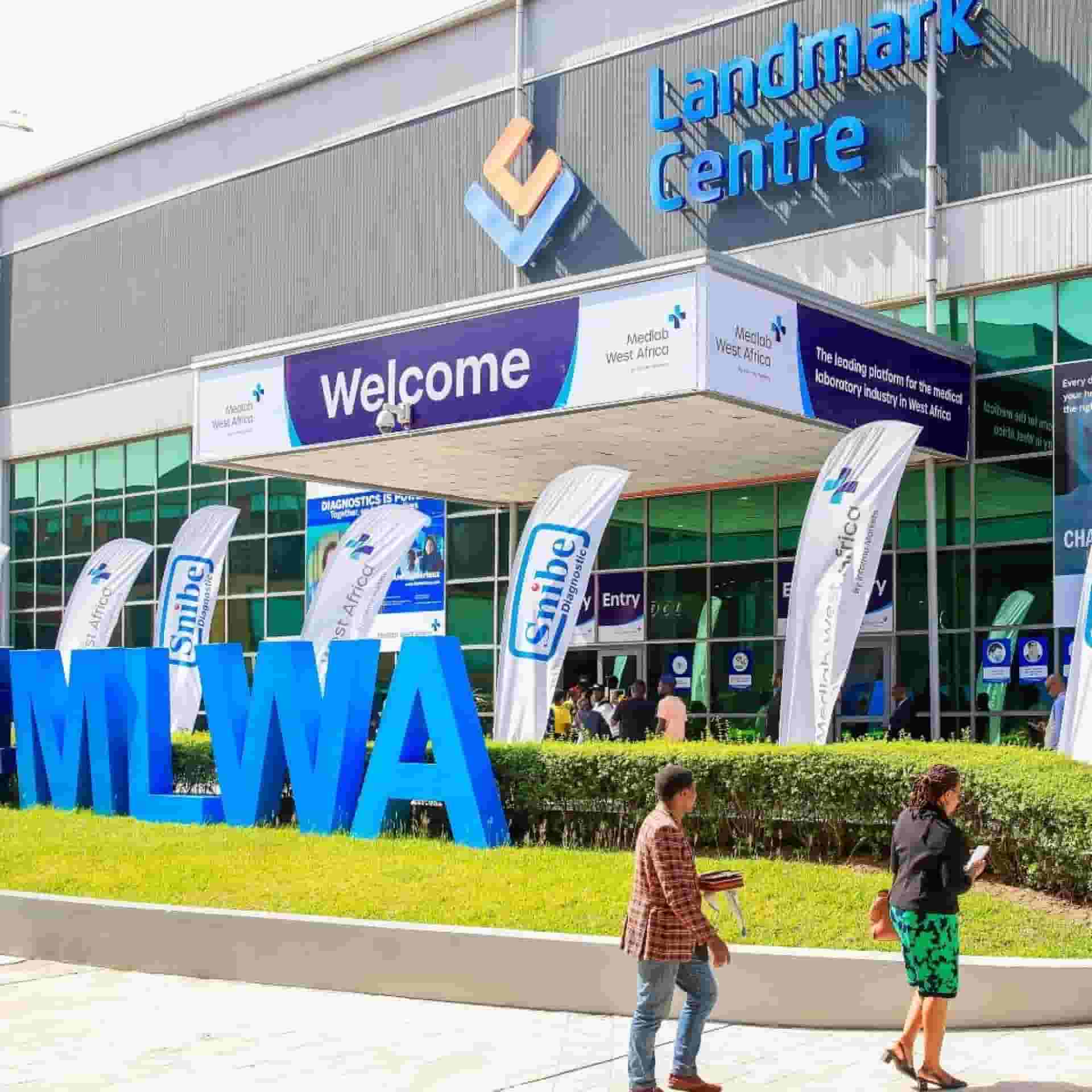 Sponsor branding at event entrance WHX Labs Lagos