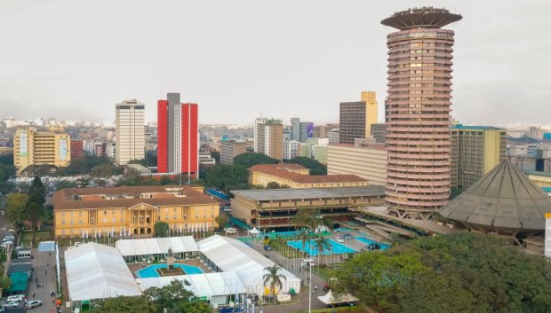 Aerial view of Kenyatta International Convention Centre