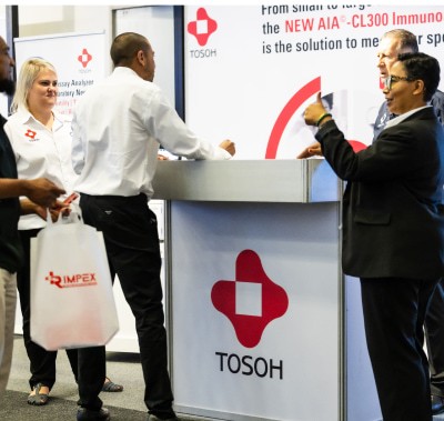 Delegates at the TOSOH stand at World Health Expo Cape Town.