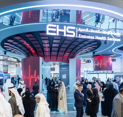 Emirates Health Services stand at WHX Dubai