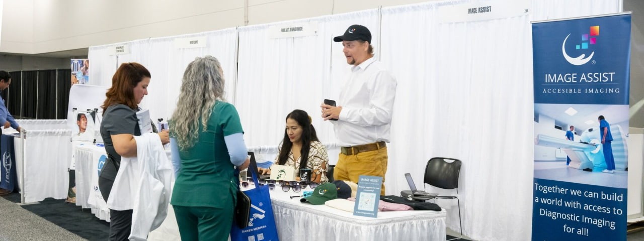 Example of a pipe and drape booth at World Health Expo Miami