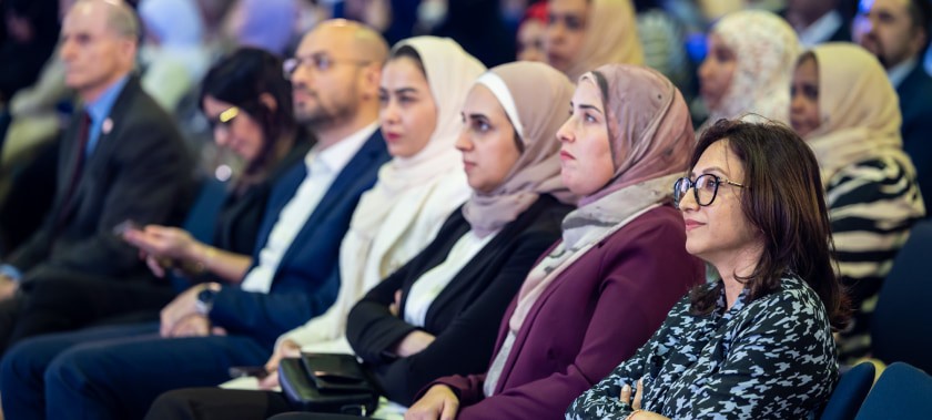 Delegates listening to a talk at World Health Expo Labs Dubai