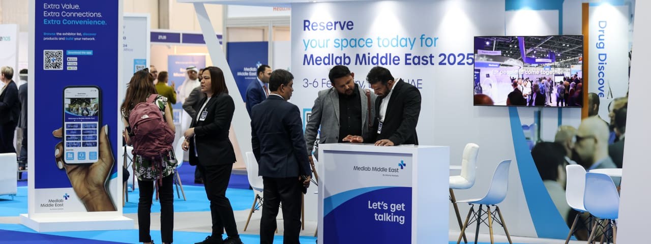 Information desk at World Health Exhibitions Lab Dubai