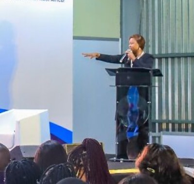 Speaker on stage at WHX Lab Lagos