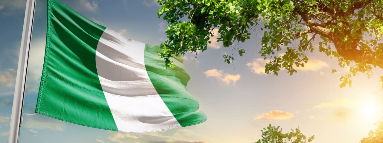 Nigerian flag flying