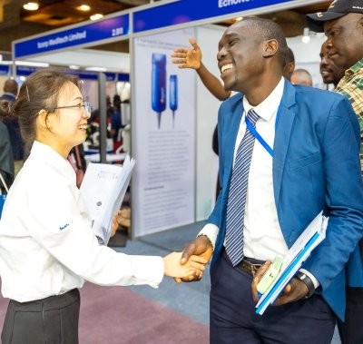 People networking at World Health Expo Labs Nairobi